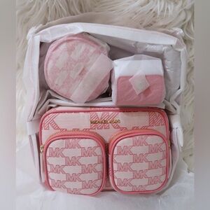 NWT Michael Kors Jet Set Item Medium Crossbody Bag Tech Attached Tea Rose